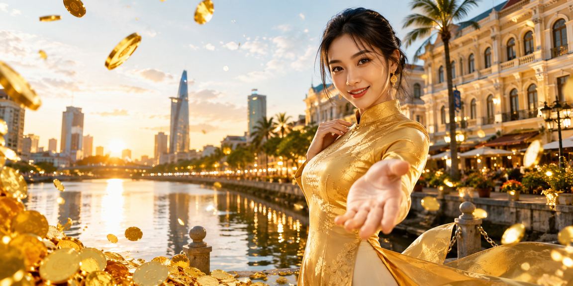 Không gian giải trí casino trực tuyến tại Thành phố Hồ Chí Minh về ban đêm